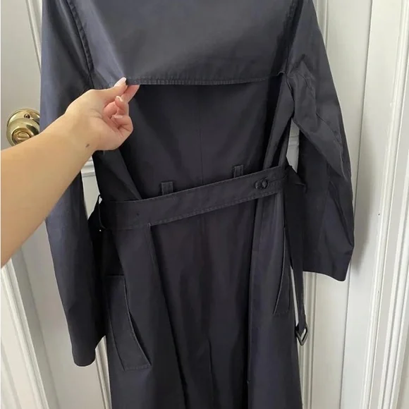 Scanlan Theodore Trench Coat, Navy, Medium - Picture 6 of 9